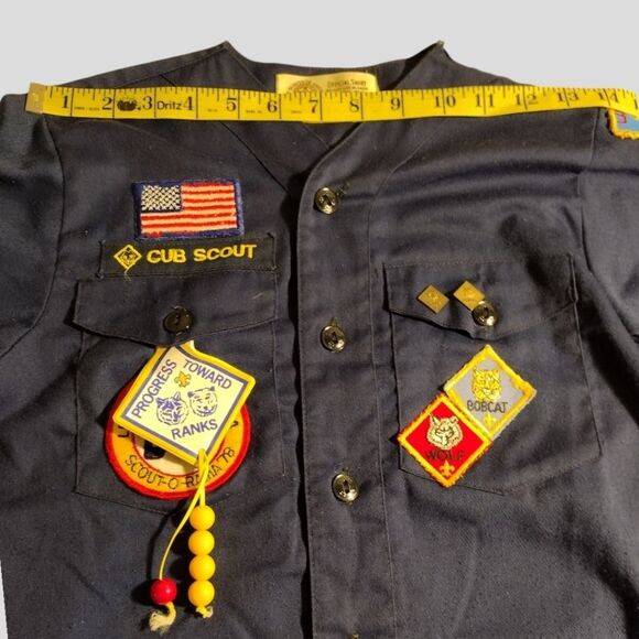 Boys Youth Vintage 1980's Cub Scout BSA Long Sleeve Uniform Shirt W/ Patches! - Picture 12 of 16